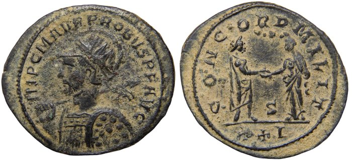 Romarriket Probus (AD 276-282) Antoninianus Siscia mint AD 280 CONCORD MILIT S/XXI  (Ingen mindstepris)