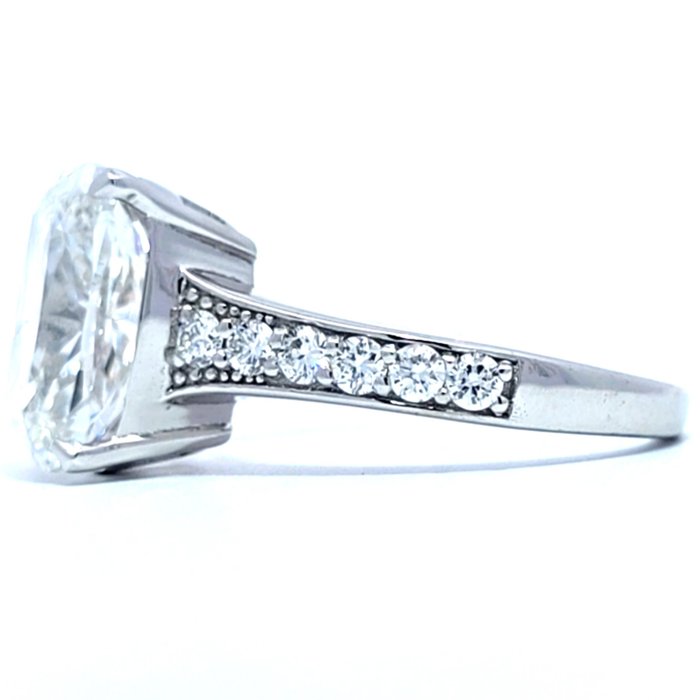 Ingen mindstepris - Ring - 14 karat Hvidguld -  5.46ct. tw. Diamant (Laboratoriedyrket) - Diamant - E, VS1