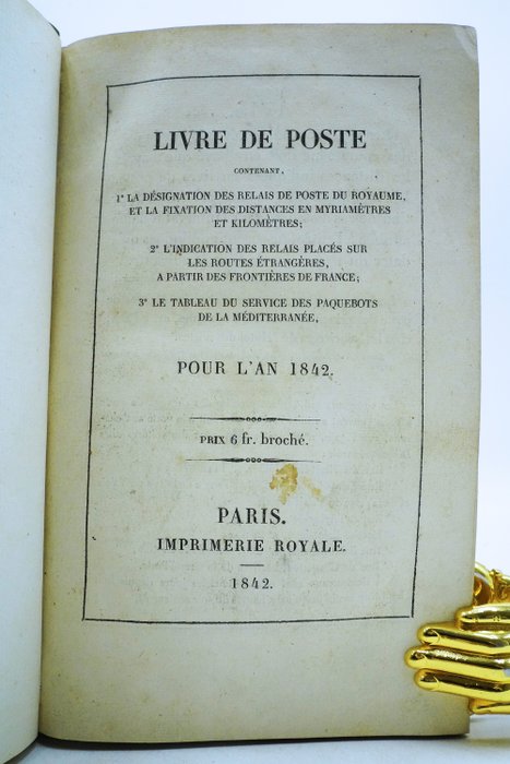 SN - Livre de poste - 1842