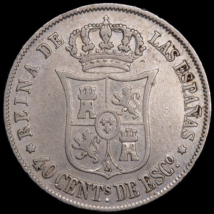 Spanien. Isabella 2.. 40 Centimos de Escudo 1865 - Madrid  (Ingen mindstepris)