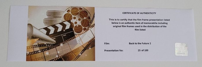 Back to The Future 2 - Framed Film Cell Display with COA