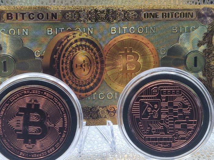 Verden. Medal Bitcoin, 2x1 Oz Kupfer .999 incl. Beilage. aktuell  (Ingen mindstepris)