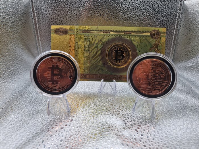 Verden. Medal Bitcoin, 2x1 Oz Kupfer .999 incl. Beilage. aktuell  (Ingen mindstepris)