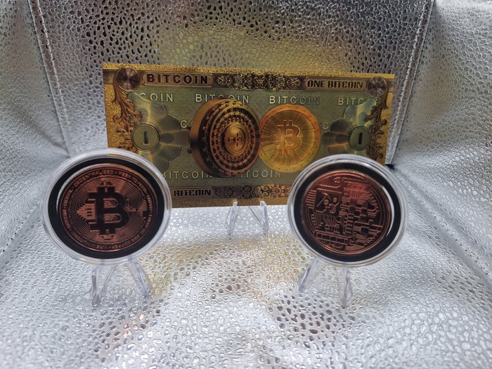 Verden. Medal Bitcoin, 2x1 Oz Kupfer .999 incl. Beilage. aktuell  (Ingen mindstepris)