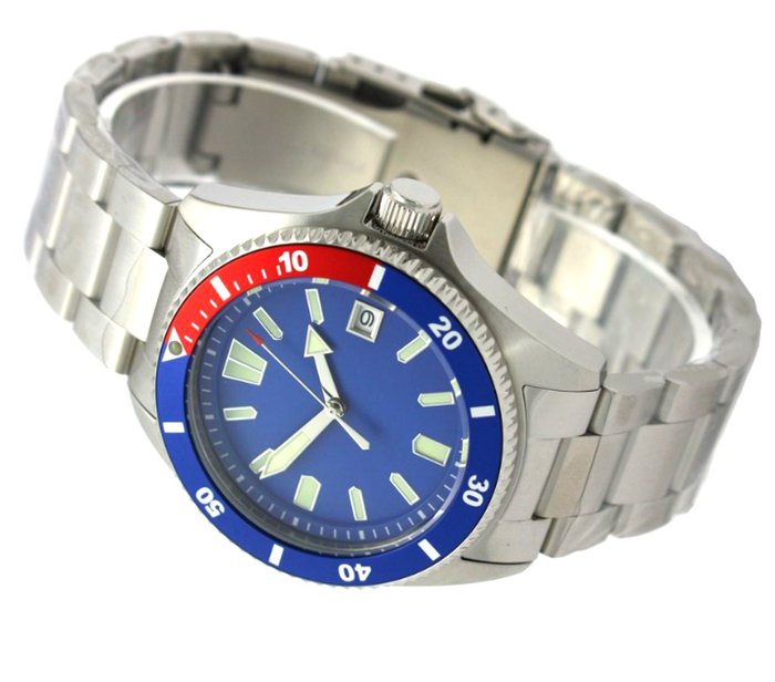 Professional Automatic Diving Watch 20 ATM Made in Germany Diver Pepsi blau Werk: Seiko - 21042 - Ingen mindstepris - Mænd - 2011-nu