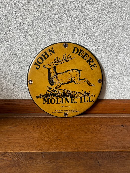 MOLINE, ILL. MADE IN U.S.A. - JOHN DEERE - Emaljeskilt - Billboard - Emalje, Metal