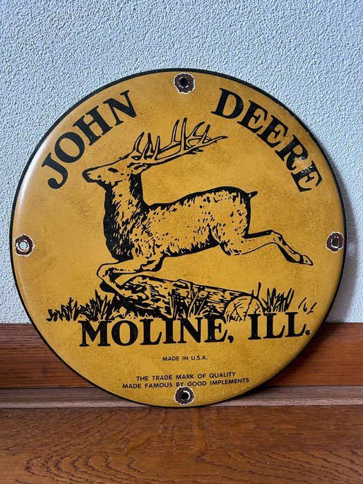 MOLINE, ILL. MADE IN U.S.A. - JOHN DEERE - Emaljeskilt - Billboard - Emalje, Metal