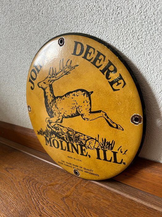 MOLINE, ILL. MADE IN U.S.A. - JOHN DEERE - Emaljeskilt - Billboard - Emalje, Metal