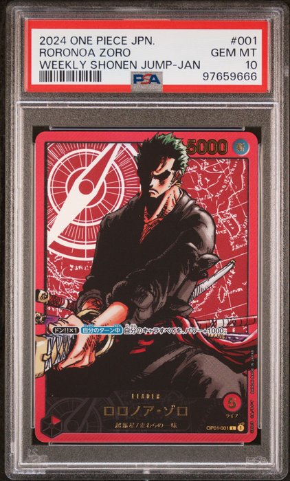 One Piece Card game Graded card - PSA 10 One Piece card game Japanese PROMOS 001 RORONOA ZORO - RORONOA ZORO - PSA 10