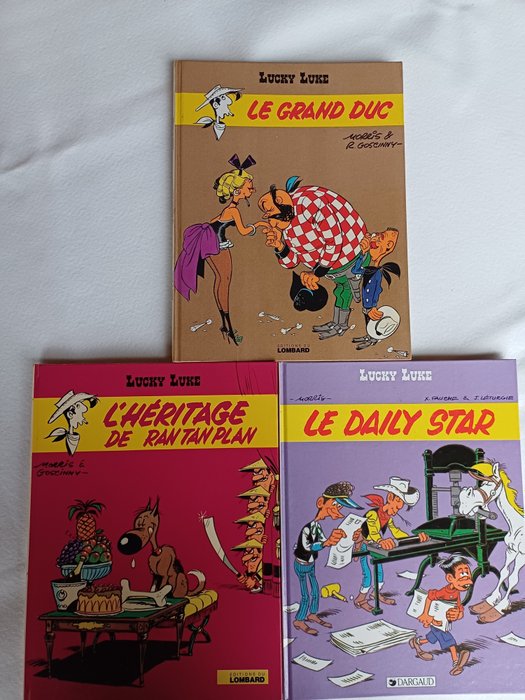 Lucky Luke - 3x C - 3 Album - Første udgave - 1973/1984