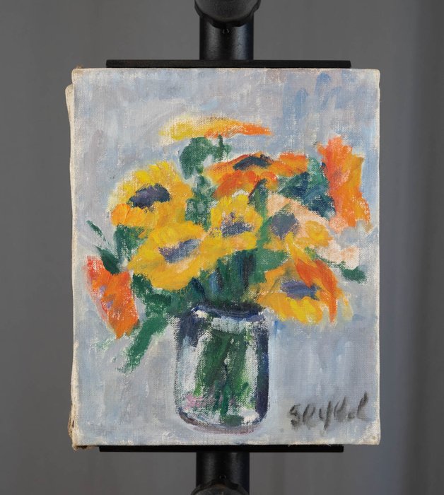 Lyne Seybel (1919-2009) - Le bouquet de soucis