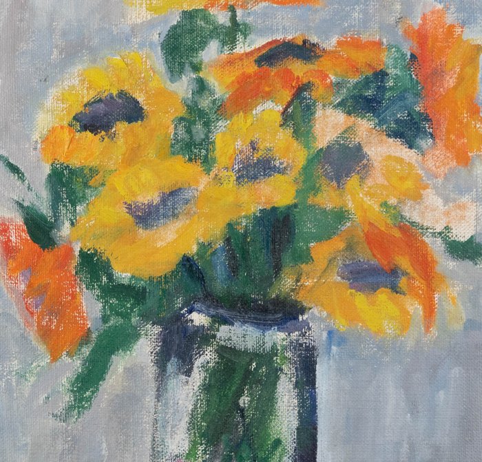 Lyne Seybel (1919-2009) - Le bouquet de soucis