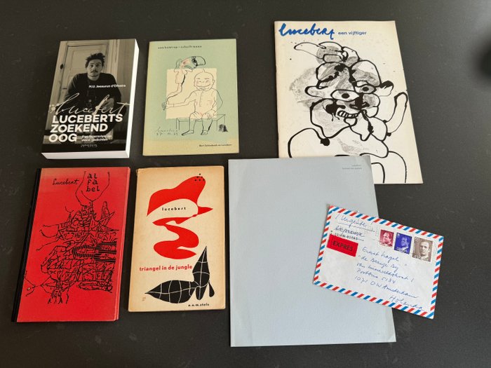 Lucebert - Lot met 6 titels en een handgeschreven envelop - 1955-2015