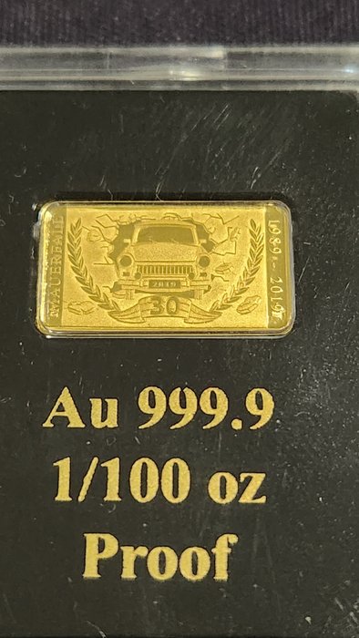 Tyskland. Gold Bar 2019 Kultauto Trabant, (.999) Proof  (Ingen mindstepris)