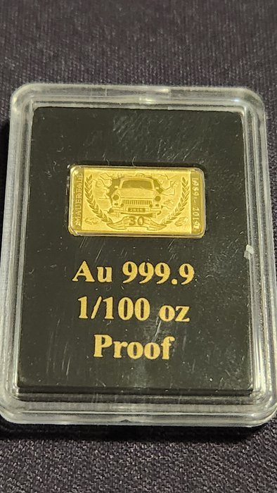 Tyskland. Gold Bar 2019 Kultauto Trabant, (.999) Proof  (Ingen mindstepris)