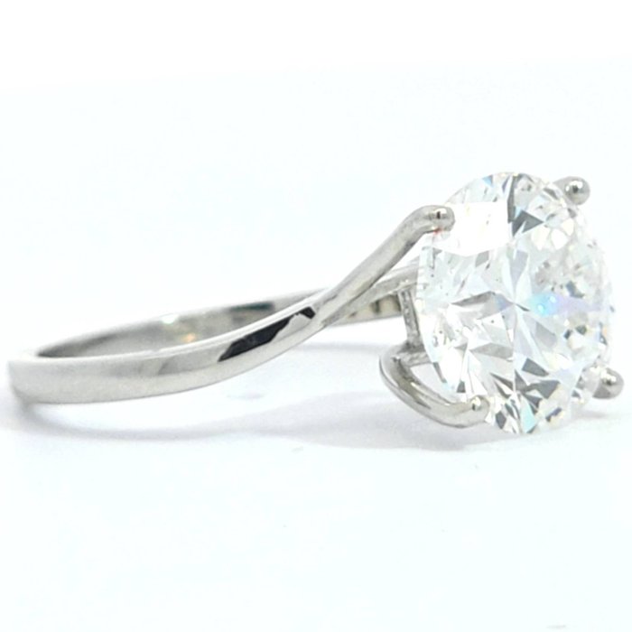 Ingen mindstepris - Ring Platin -  4.02ct. tw. Diamant (Laboratoriedyrket) - E