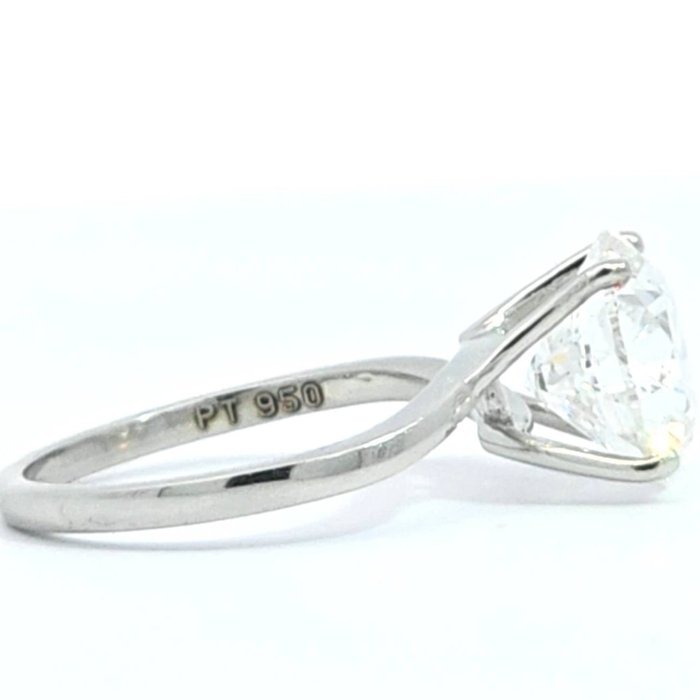 Ingen mindstepris - Ring Platin -  4.02ct. tw. Diamant (Laboratoriedyrket) - E