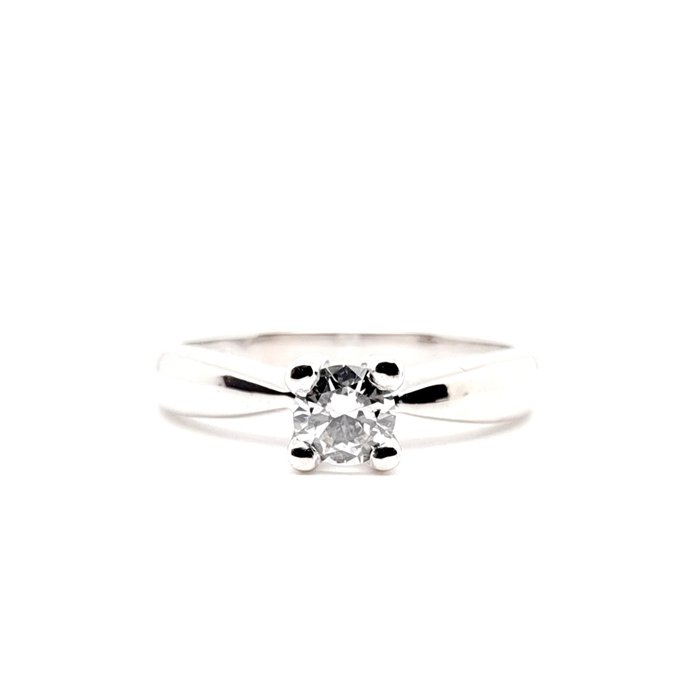 Ring - 18 kraat Hvidguld -  0.25ct. tw. Diamant (Naturfarvet)