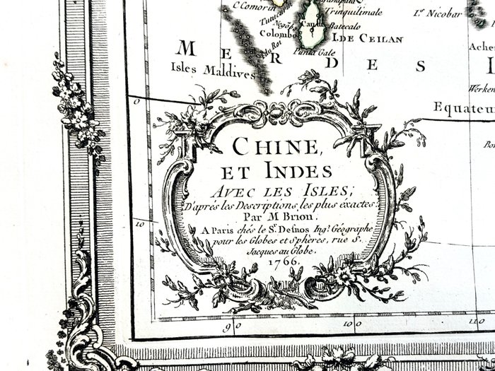 Asien - Chine, Indonésie, Indochine, Inde, Philippine; Louis-Charles DESNOS - Chine et Indes avec les isles - 1761-1780