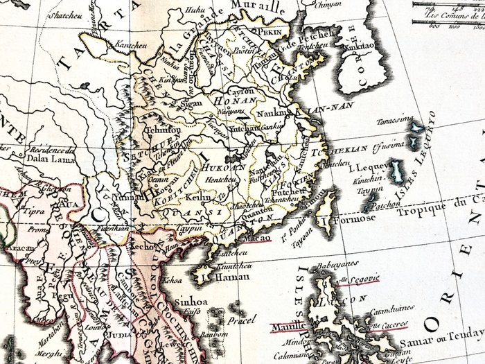 Asien - Chine, Indonésie, Indochine, Inde, Philippine; Louis-Charles DESNOS - Chine et Indes avec les isles - 1761-1780