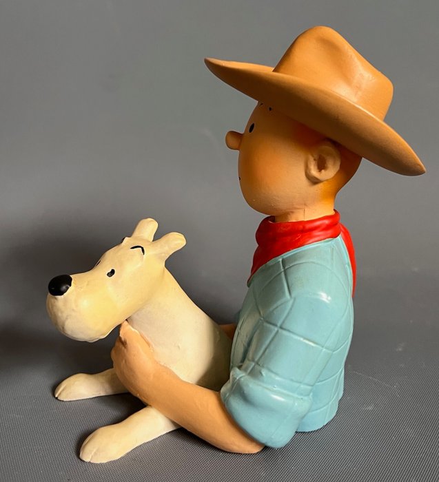 Figur - Buste Pixi Regout - Tintin cowboy et Milou - Résine