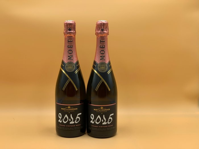 2015 Moët  Chandon, Grand Vintage - Champagne Rosé - 2 Flasker (0,75 L)