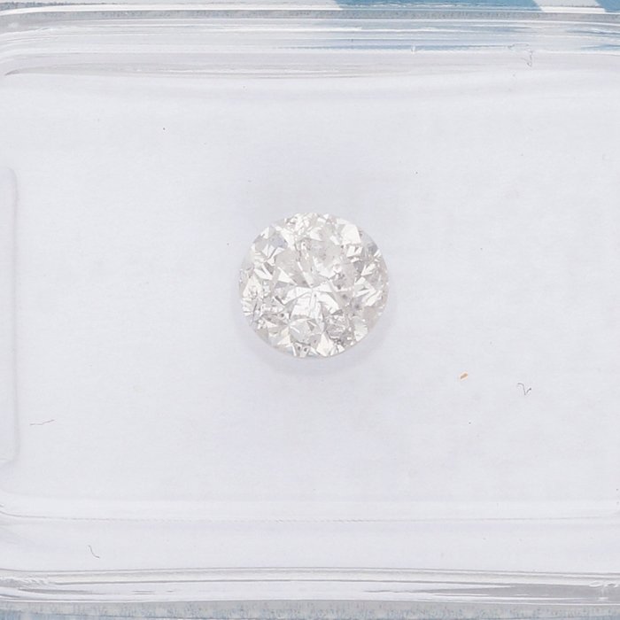 Ingen mindstepris - 1 pcs Diamant  (Natur)  - 063 ct - Rund - H - I2 - International Gemological Institute (IGI)