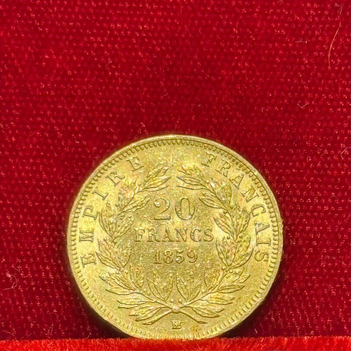 6,45 grams - Guld 900 - 20 Francs Napoleon III