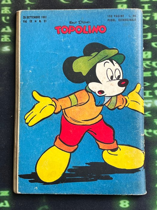 Topolino Originale - N° 51 - 25 Settembre 1952 - Bollino non previsto - 1 Lommehæfte - Første udgave