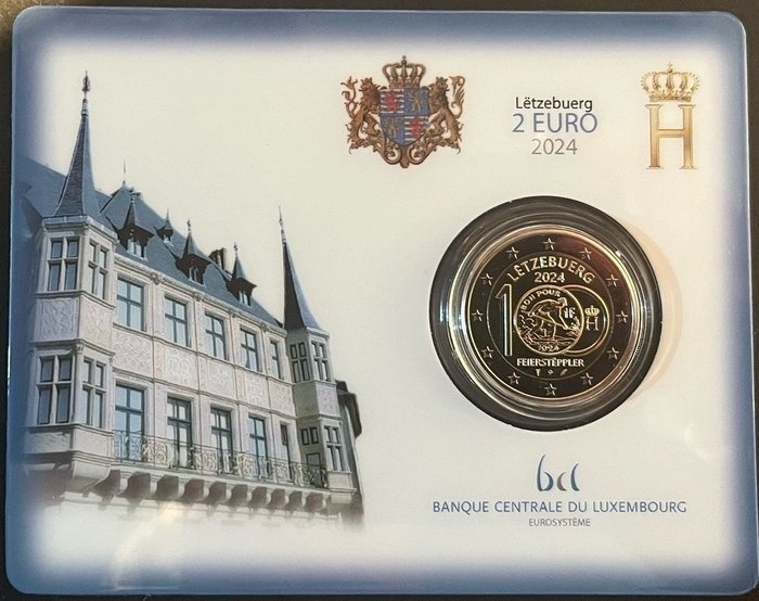 Luxembourg. 2 Euro 2024 "100e verjaardag Franc" + "Groot Hertog Willem II" (2 coincards)  (Ingen mindstepris)