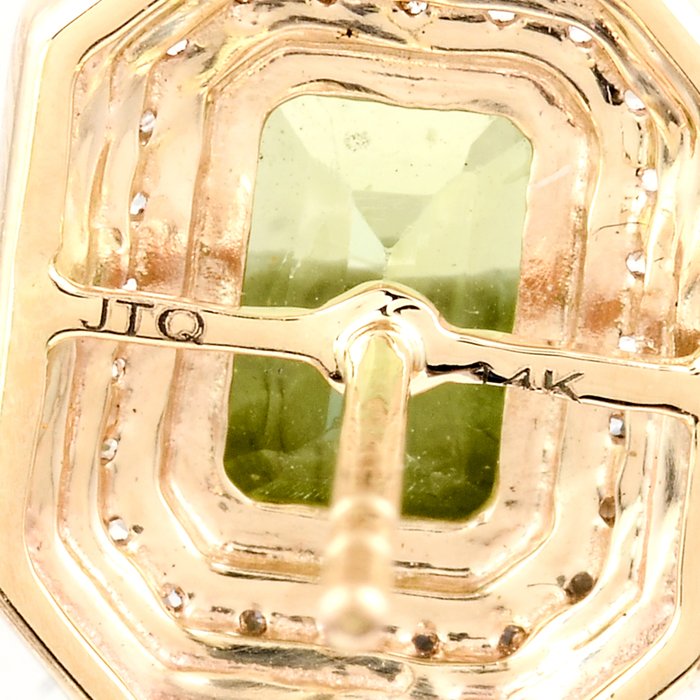 Ingen mindstepris - Øreringe - 14 karat Gulguld -  2.17ct. tw. Peridot - Safir