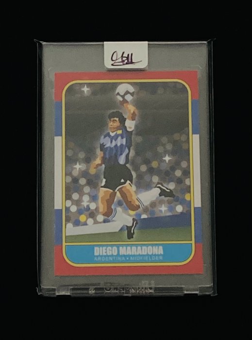 2023 Custom Card Giovanni Pivetta - Diego Maradona - Limited Edition /28 - Double Signed by The Artist World Cup - 1 Card - Næsten så god som ny (NM)