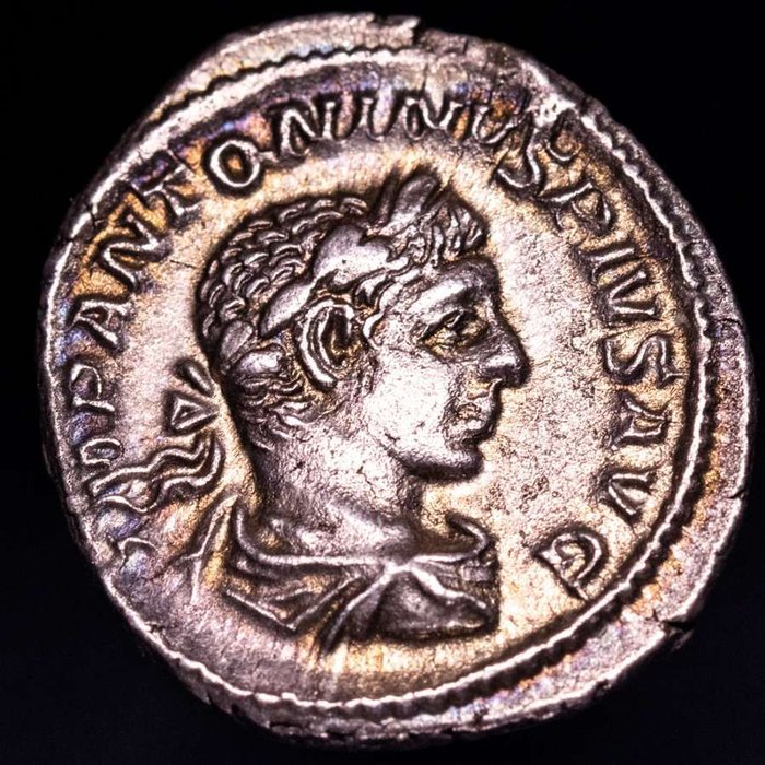 Romarriket. Elagabalus (AD 218-222). Denarius Rome mint, 219. P M TR P II COS II P P Sol  (Ingen mindstepris)