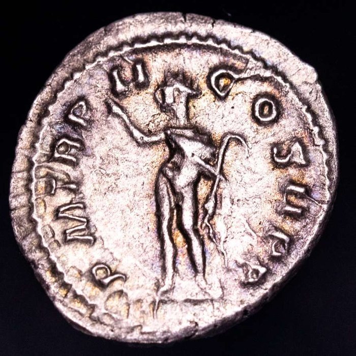 Romarriket. Elagabalus (AD 218-222). Denarius Rome mint, 219. P M TR P II COS II P P Sol  (Ingen mindstepris)