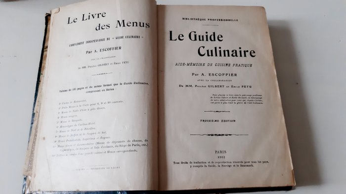 A. Escoffier - Le Guide Culinaire - 1912