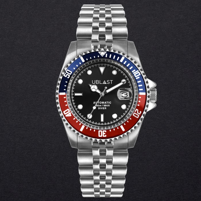 Ublast - Diver Pepsi - 30 ATM - UB3D4411BBR - Jubilee Straps - Mænd - Ny