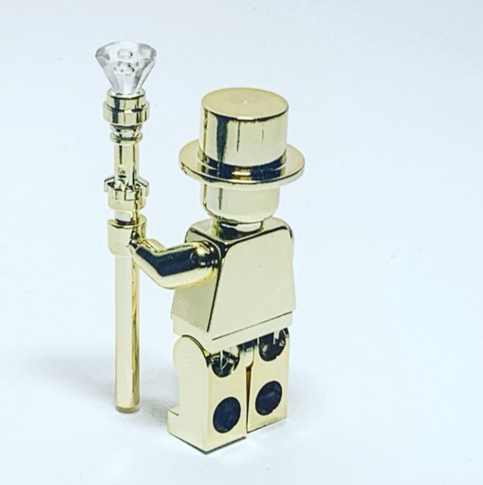 Lego - Minifigurer - Chrome Mr Gold Custom Item on Lego Parts - Danmark