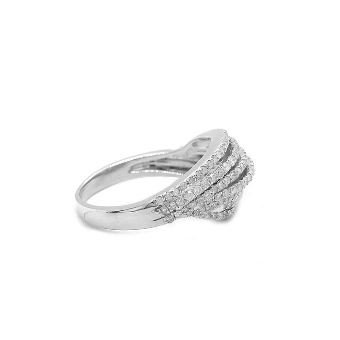 Ring - 14 karat Hvidguld -  0.73ct. tw. Diamant (Natur)