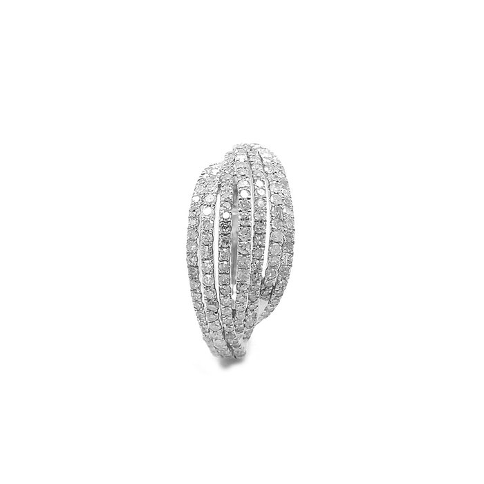 Ring - 14 karat Hvidguld -  0.73ct. tw. Diamant (Natur)