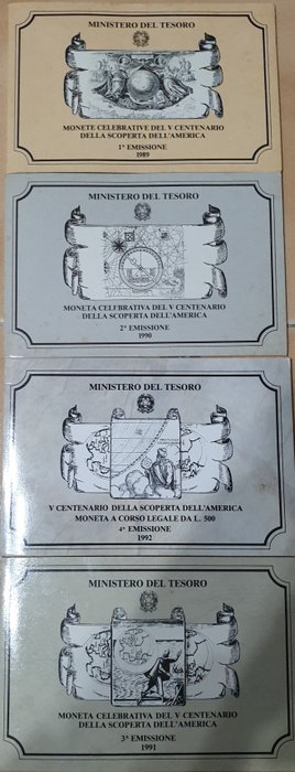 Italien Den Italienske Republik Commemorative coin 1989/1992 (4 monete)  (Ingen mindstepris)