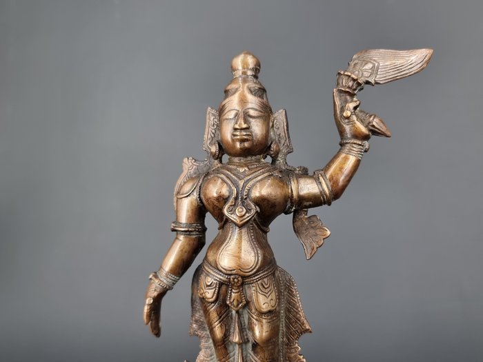 Shatrughna statue - 26 cm - Bronze - Indien - 1800-tallet