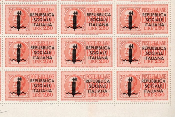 Italien 1944 - RSI - Espresso L. 2,50 dobbeltark 50 + 50, originalt tyggegummi intakt ** MNH