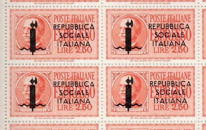 Italien 1944 - RSI - Espresso L. 2,50 dobbeltark 50 + 50, originalt tyggegummi intakt ** MNH