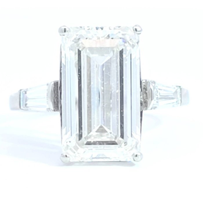 Ring Platin -  5.90ct. tw. Diamant (Laboratoriedyrket) - Diamant