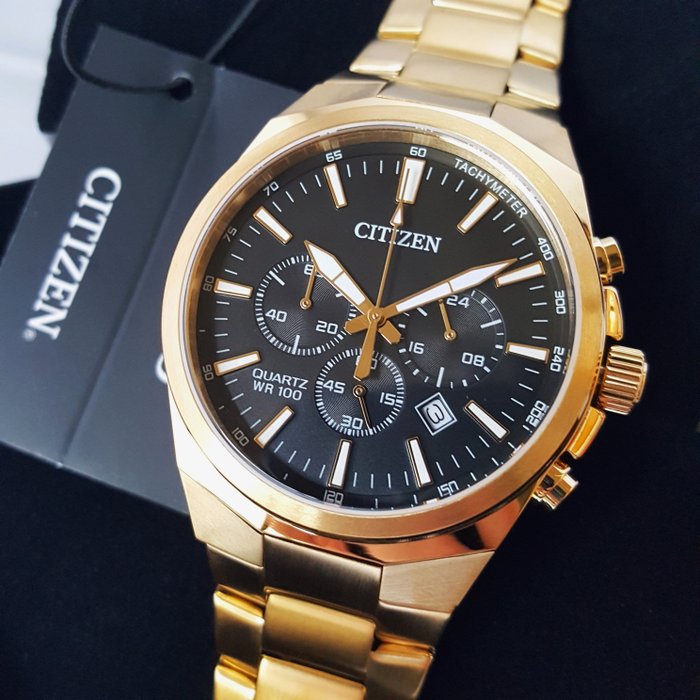 Citizen - Chronograph - Multifunction - Gold - Ingen mindstepris - Mænd - Ny