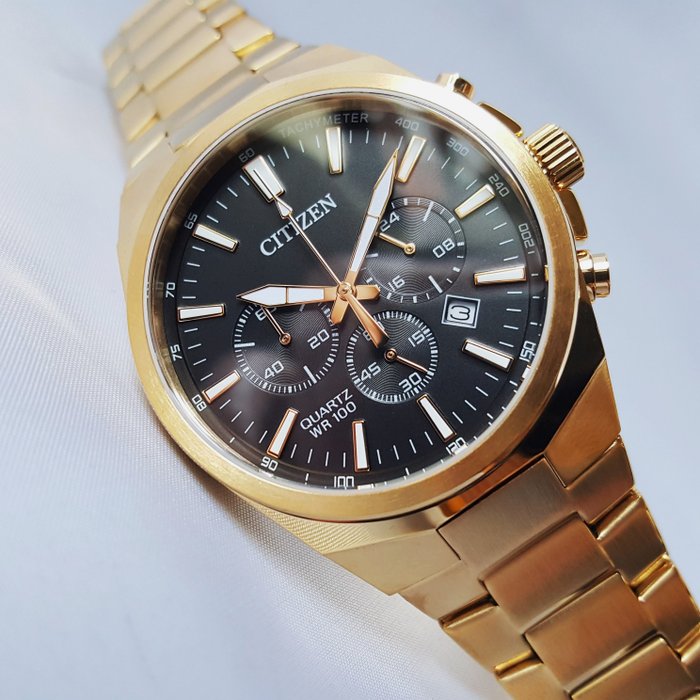 Citizen - Chronograph - Multifunction - Gold - Ingen mindstepris - Mænd - Ny