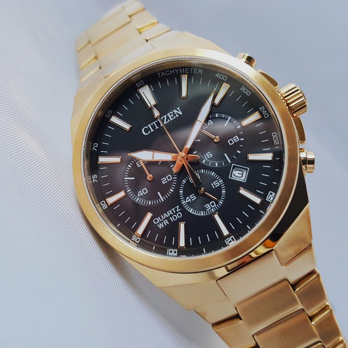 Citizen - Chronograph - Multifunction - Gold - Ingen mindstepris - Mænd - Ny