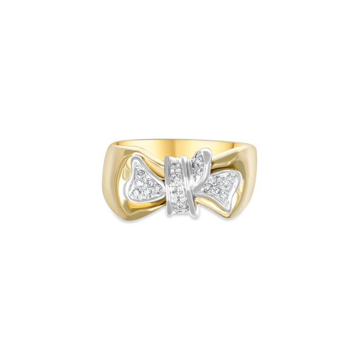 Ring - 18 kraat Gulguld, Hvidguld -  0.20ct. tw. Diamant (Natur)