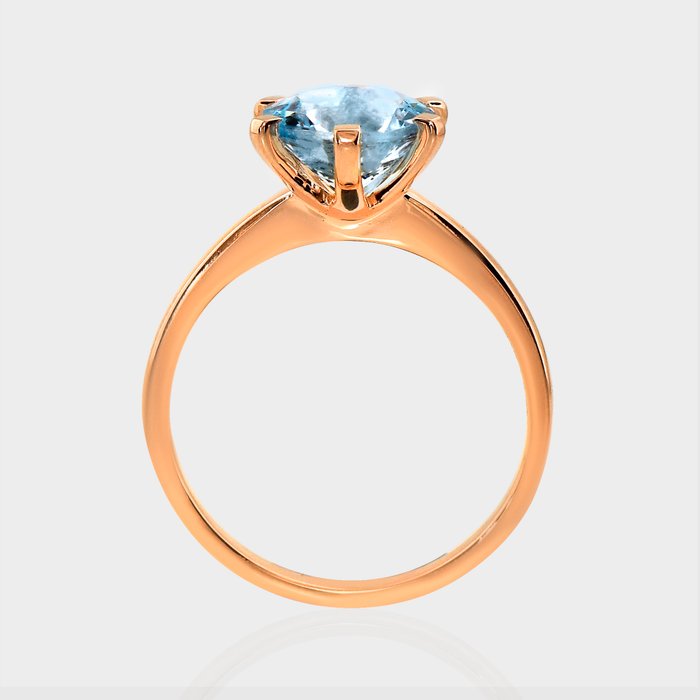 Ingen mindstepris - Forlovelsesring - 14 karat Rosaguld -  1.66ct. tw. Akvamarin - IGI 1,66 Ct Blå