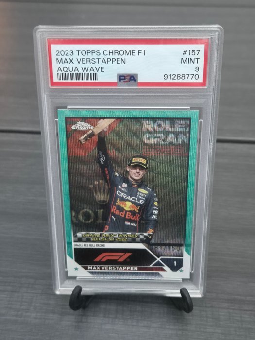 2023 Topps Chrome F1 Max Verstappen #157 Aqua Wave /150 PSA 9 Graded card